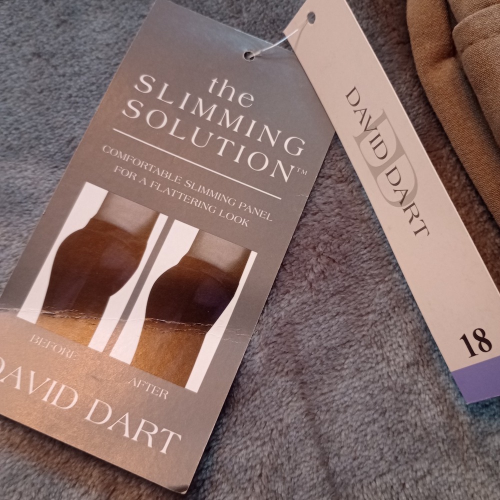 David Dart Pants Slimming Solution Size 18 Beige Cropped Capri Comfort Stretch - Picture 5 of 15